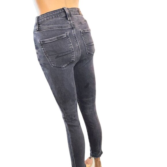 American Eagle Womens Super High Rise Jegging Size 00 Short Washed Black - Picture 5 of 12